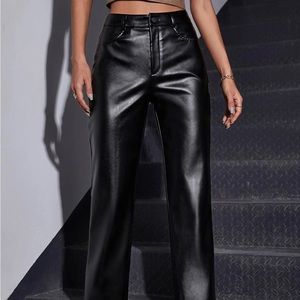 SHEIN High Waist Leather Pants